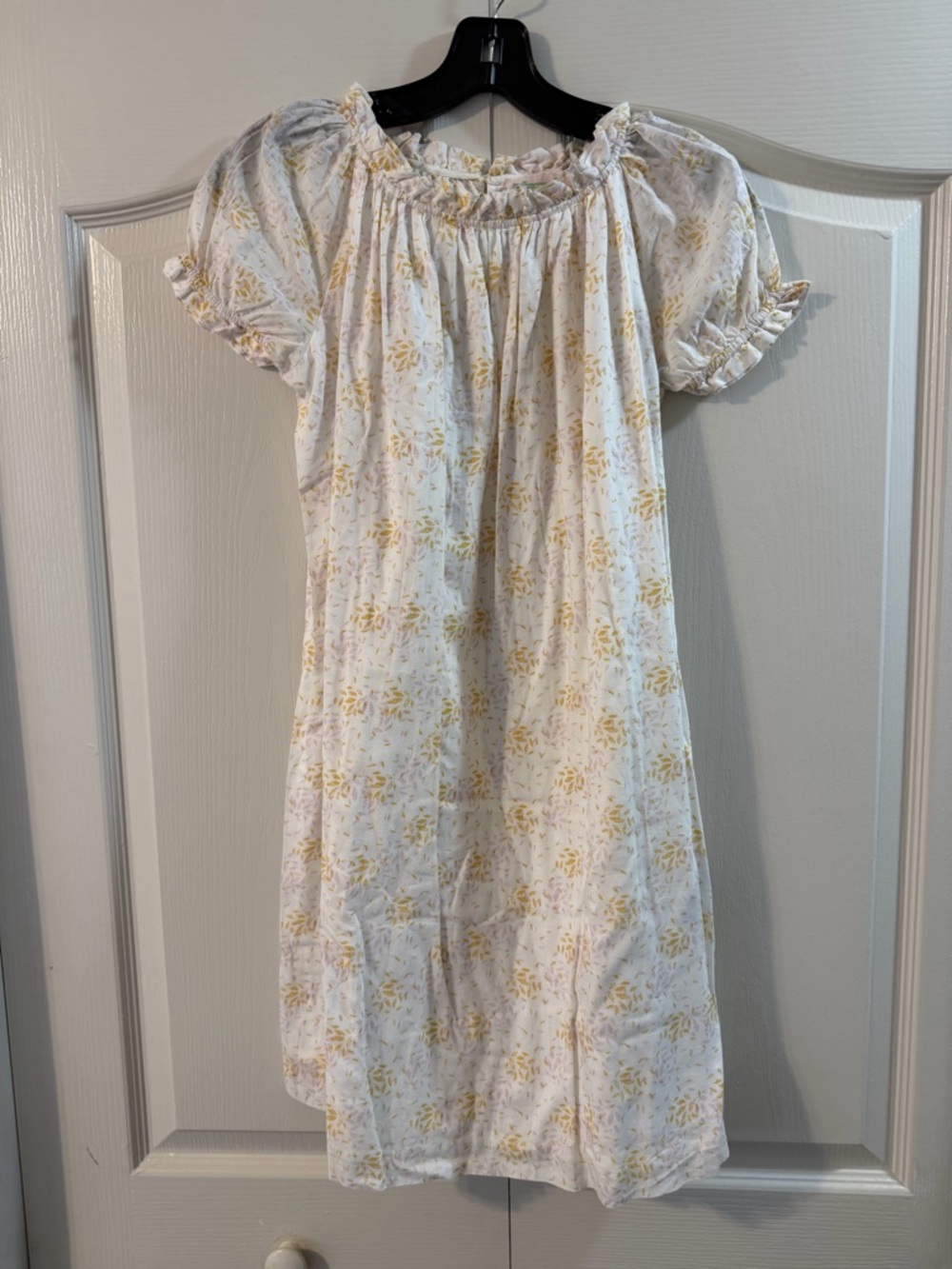 Bonpoint smocked White Dress with Yellow Floral Print 12-14 yrs